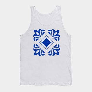 Antique Azulejo Tile Floral Pattern Tank Top